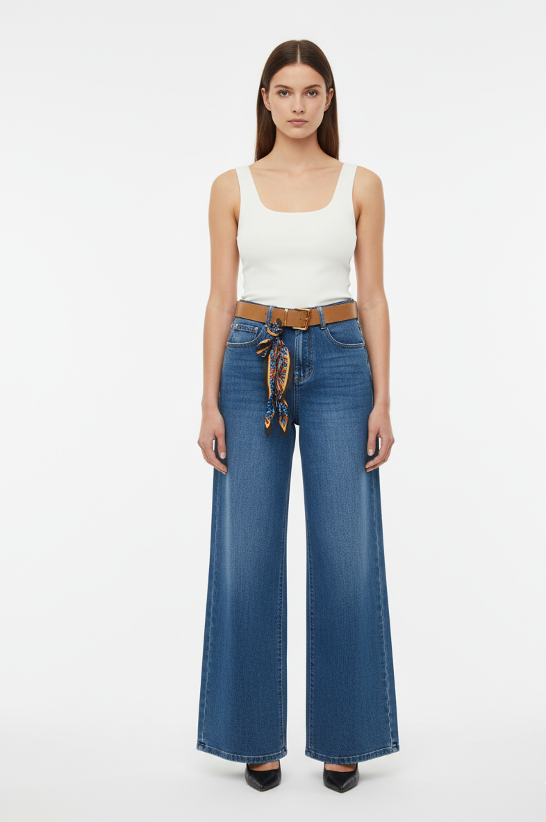 Női WIDE LEG Farmernadrág – Farmerkék (XS-XL)