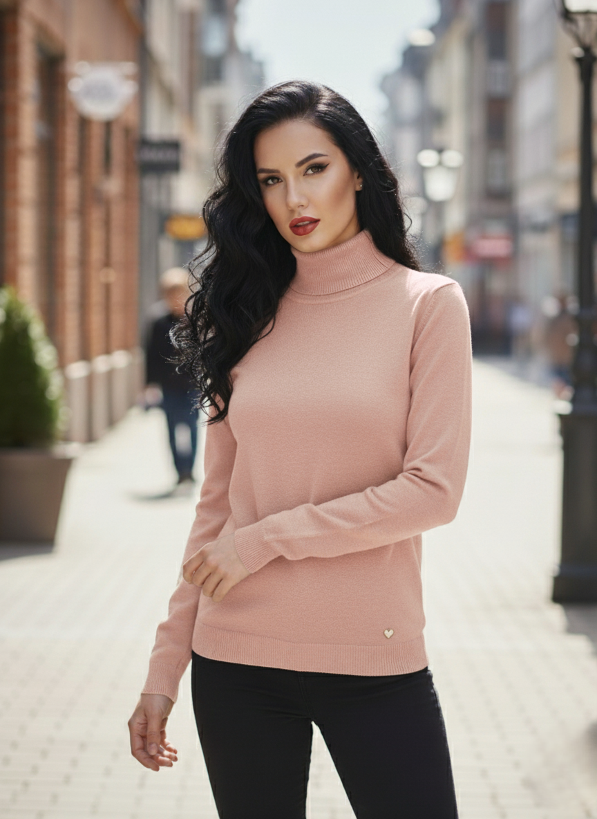 Női hosszú ujjú kötött garbó( S-XL)
