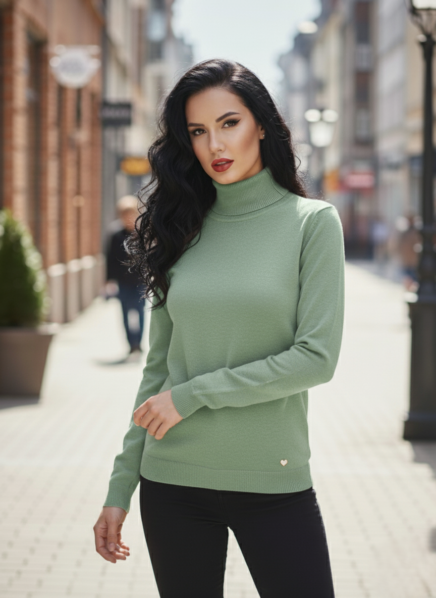 Női hosszú ujjú kötött garbó( S-XL)