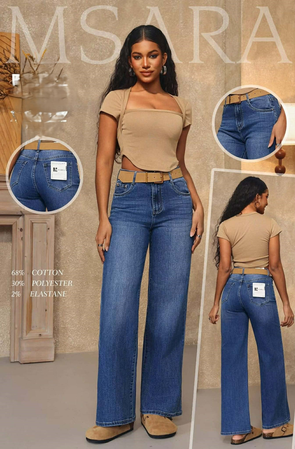 Női WIDE LEG Farmernadrág – Farmerkék (XS-XL)