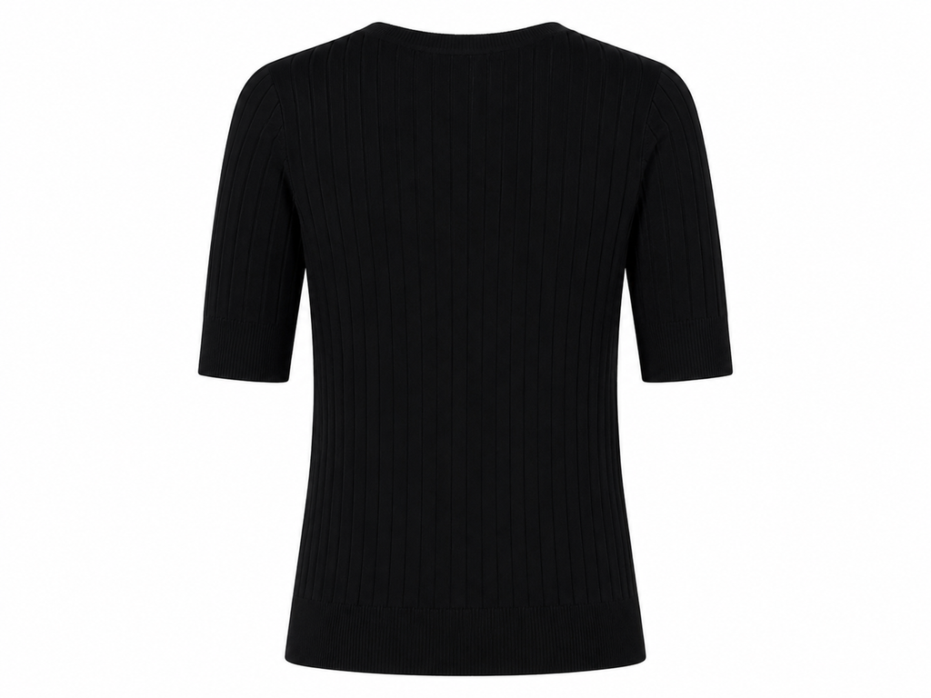 Rövid ujjú bordázott kötött felső díszgombokkal S/M, L/XL