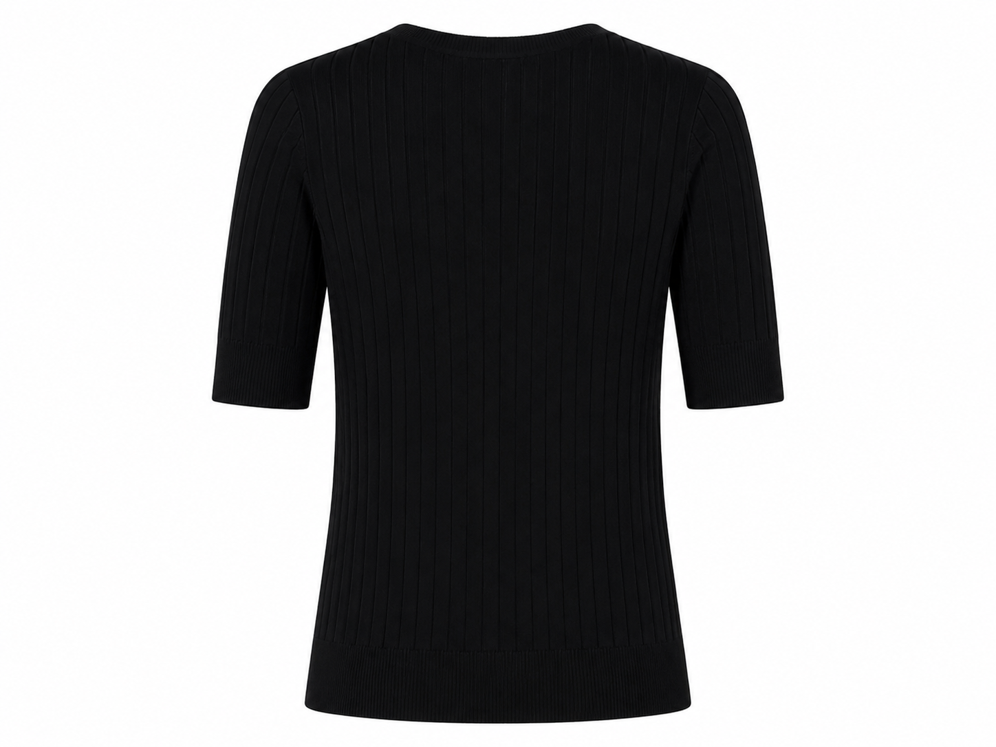 Rövid ujjú bordázott kötött felső díszgombokkal S/M, L/XL