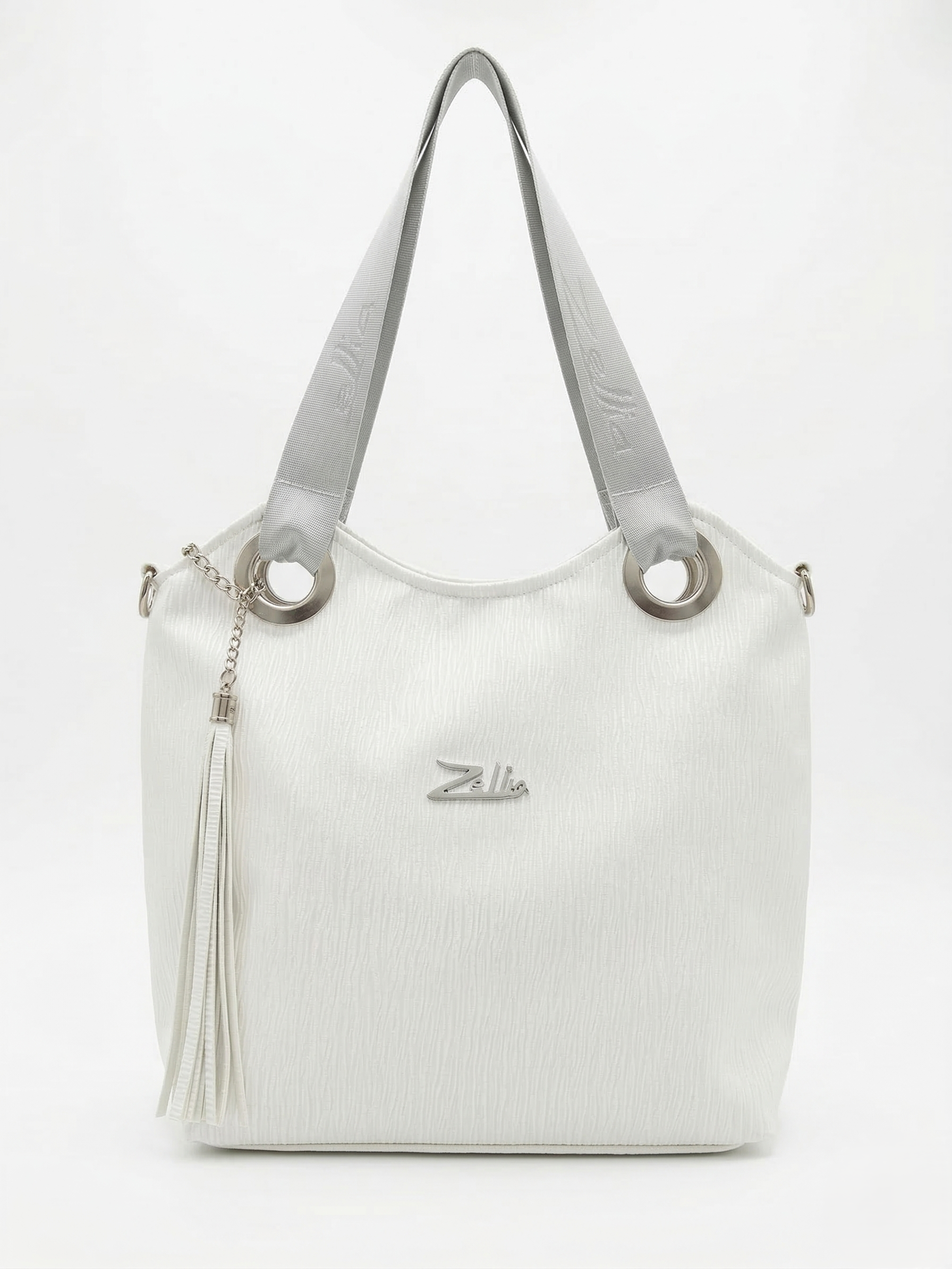 Zellia Elegance – Női Oldal- és Válltáska (Fehér/Ezüst)