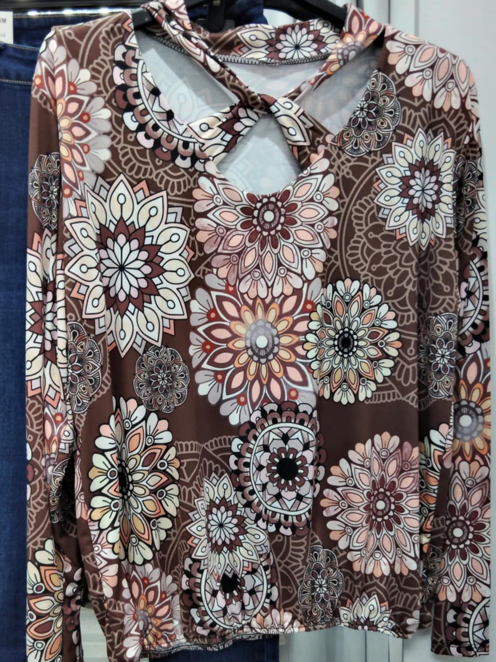 Mandala Mintás Női Felső (M-3XL)– Keresztpántos Megoldással