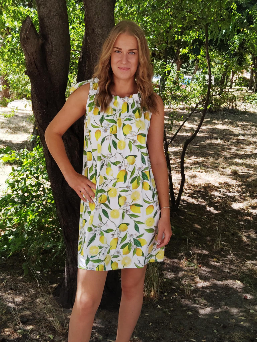 Citrommintás női nyári ruha – Lezser, stílusos, kényelmes ( S-XXL)