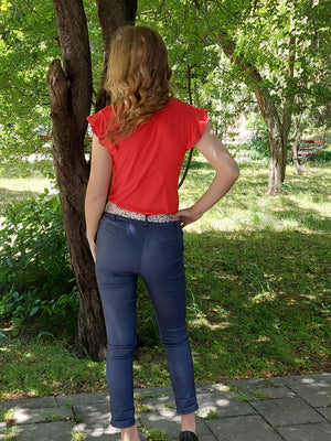 Női szövetnadrág farmerkék színben(S-XXL)
