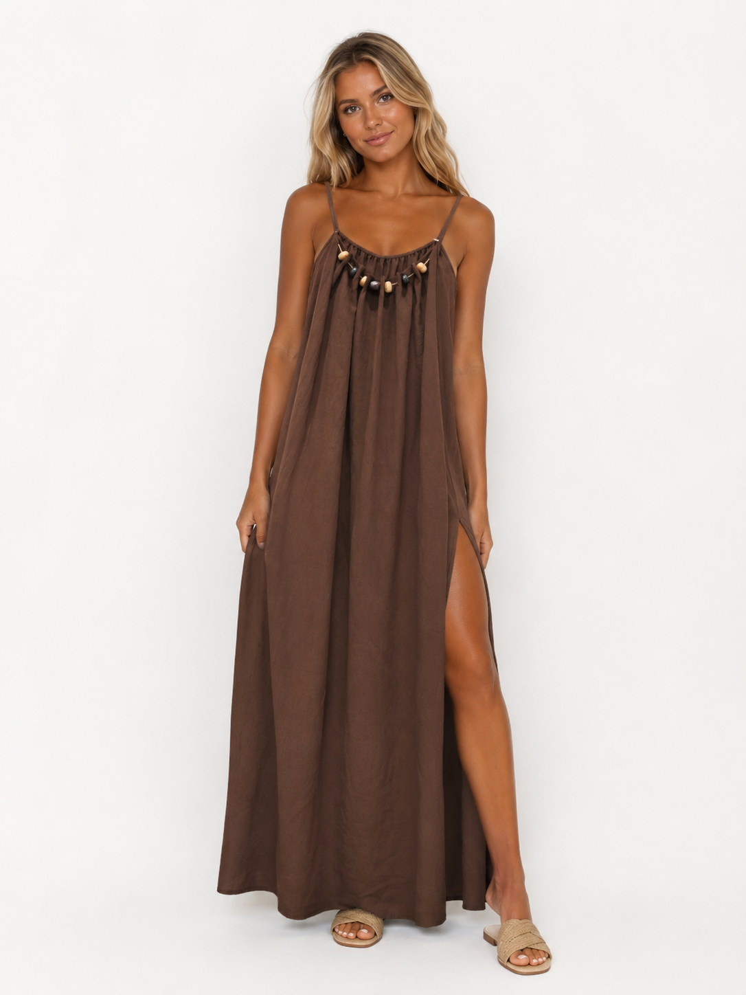 Női pántos maxi ruha – Egyméretes M–XL