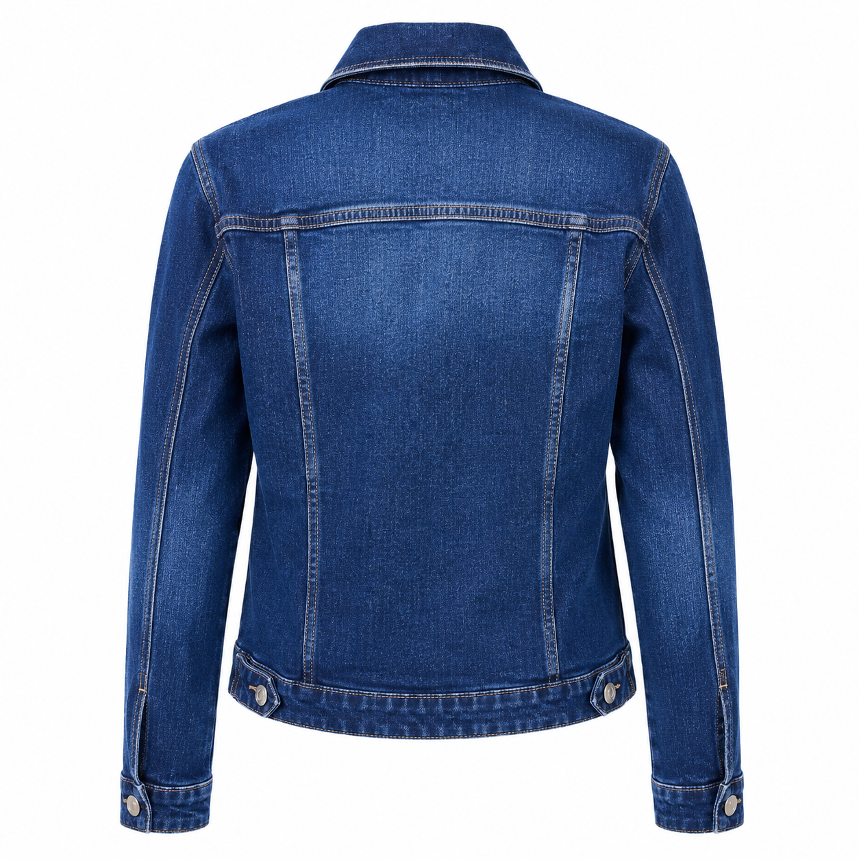 Női kék rugalmas farmerdzseki gombos fazonnal M–3XL méretben