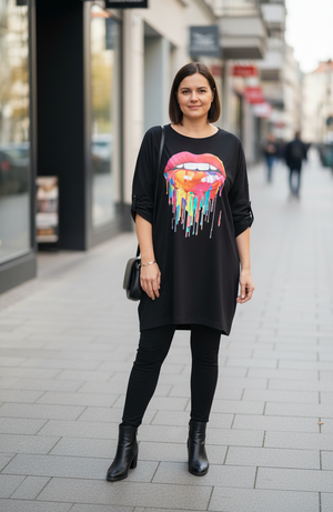 Open image in slideshow, Női pamut tunika – nyomott mintával ( L-6XL)
