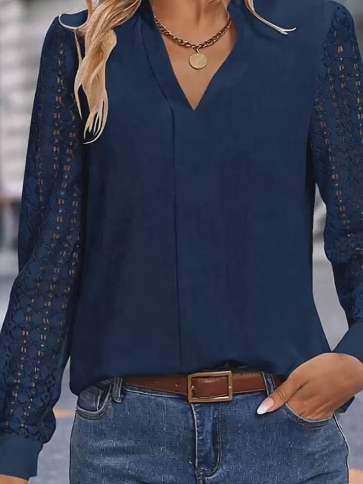 Elegáns női ingblúz-fekete, sötétkék(S-XXL)