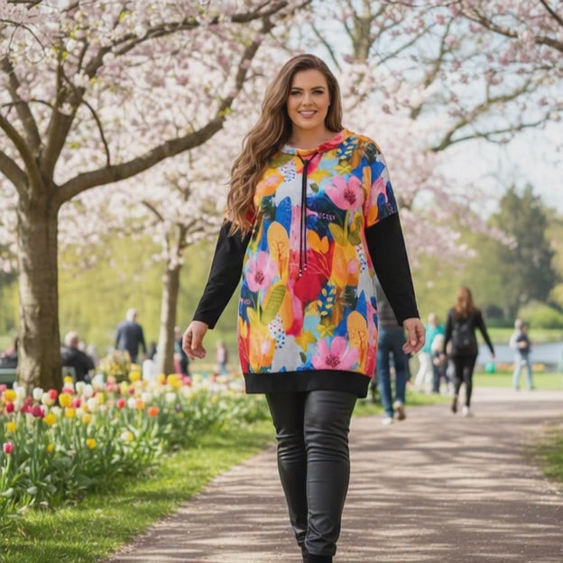 Női nyomott mintás tunika – Stílus és kényelem molett méretben(L-4XL)
