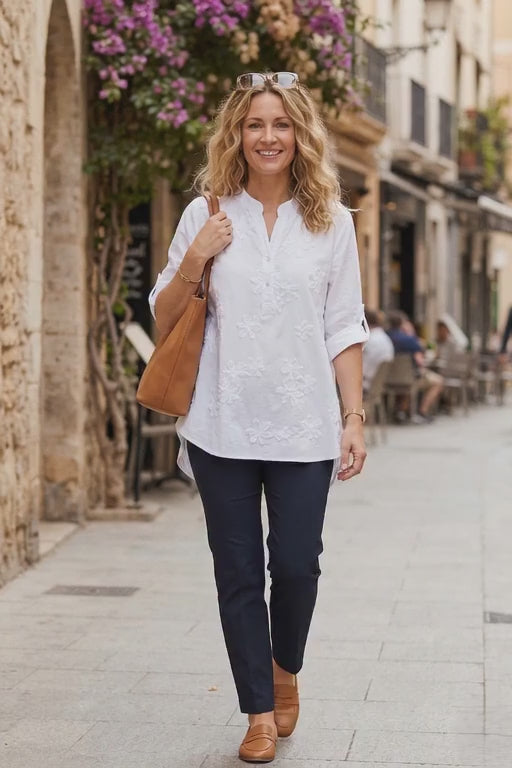 3D Virágmintás Női Pamut Felső (M-3XL)