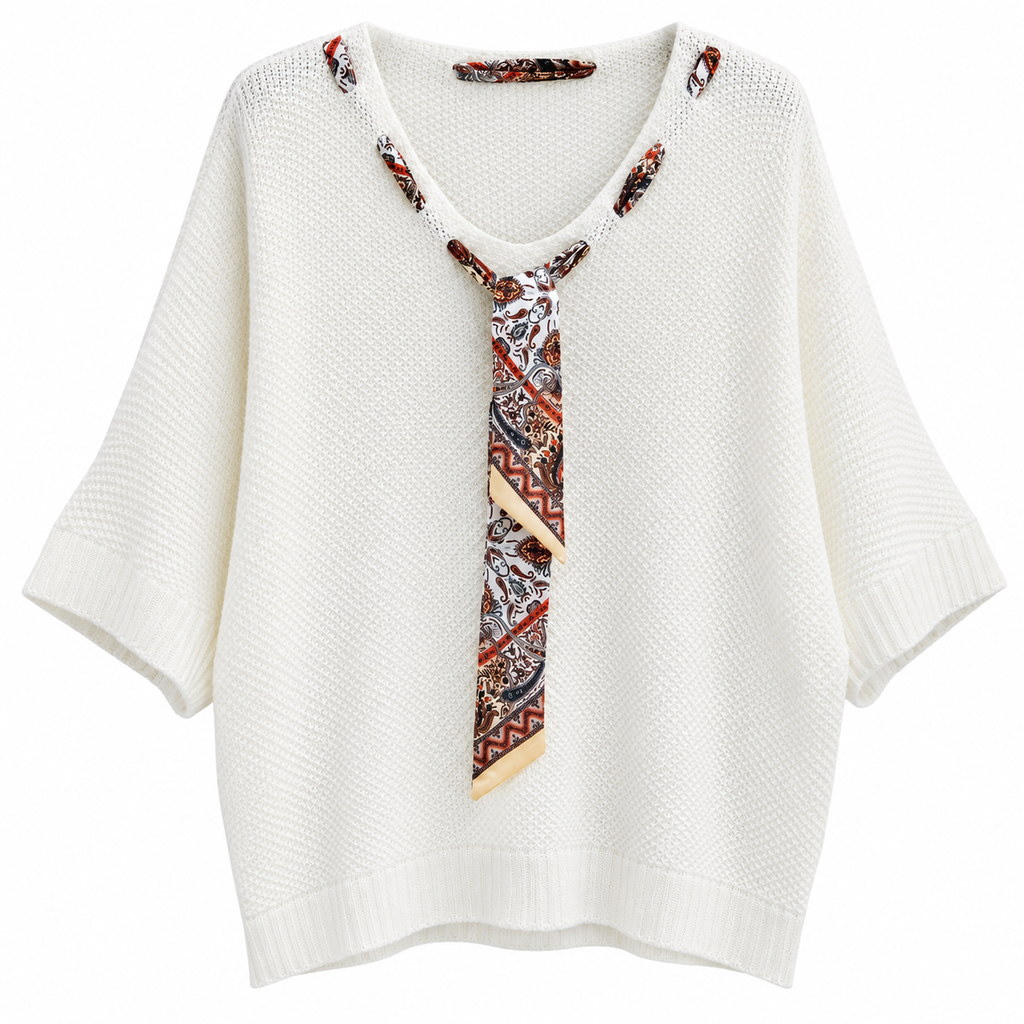 Mintás kendős női kötött felső S–2XL méretben – Rainbow Trend Shop