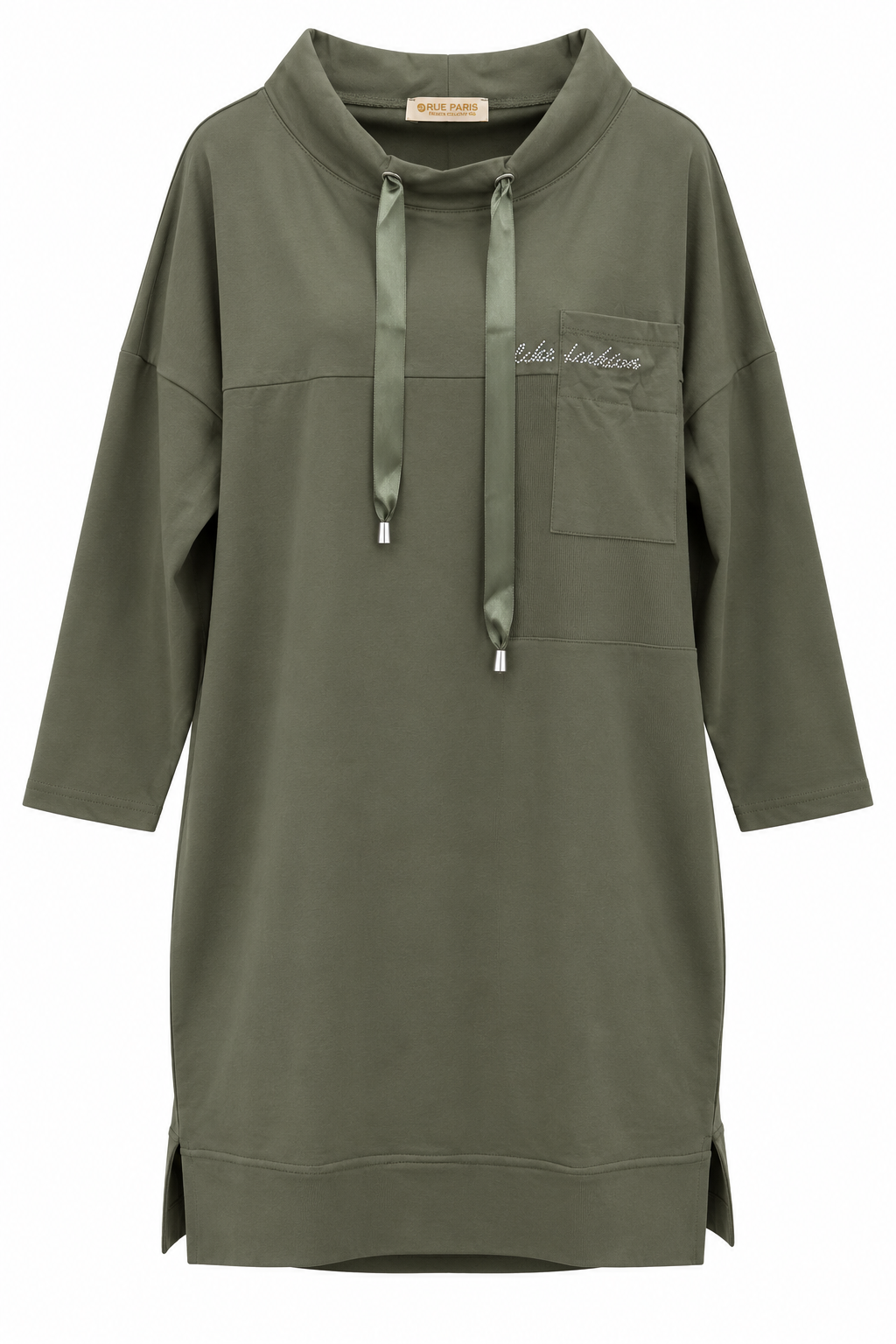 PLUS SIZE női pamut tunika L–4XL méretig fekete és khaki színben
