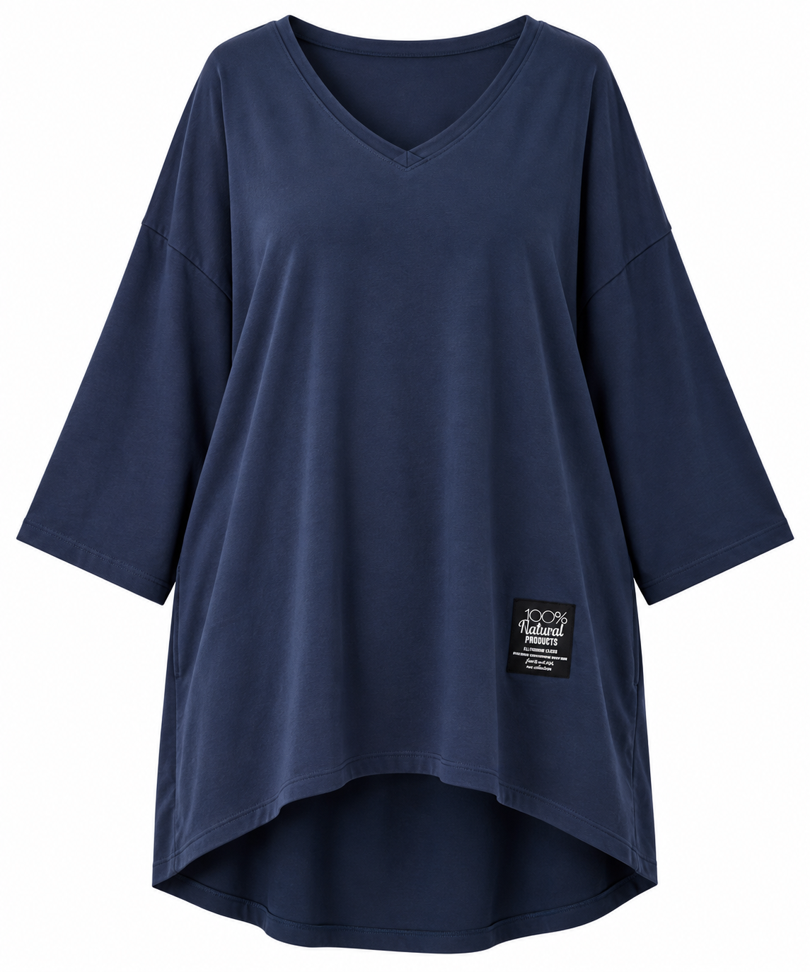 PLUS SIZE női pamut tunika ejtett ujjal L–4XL méretben