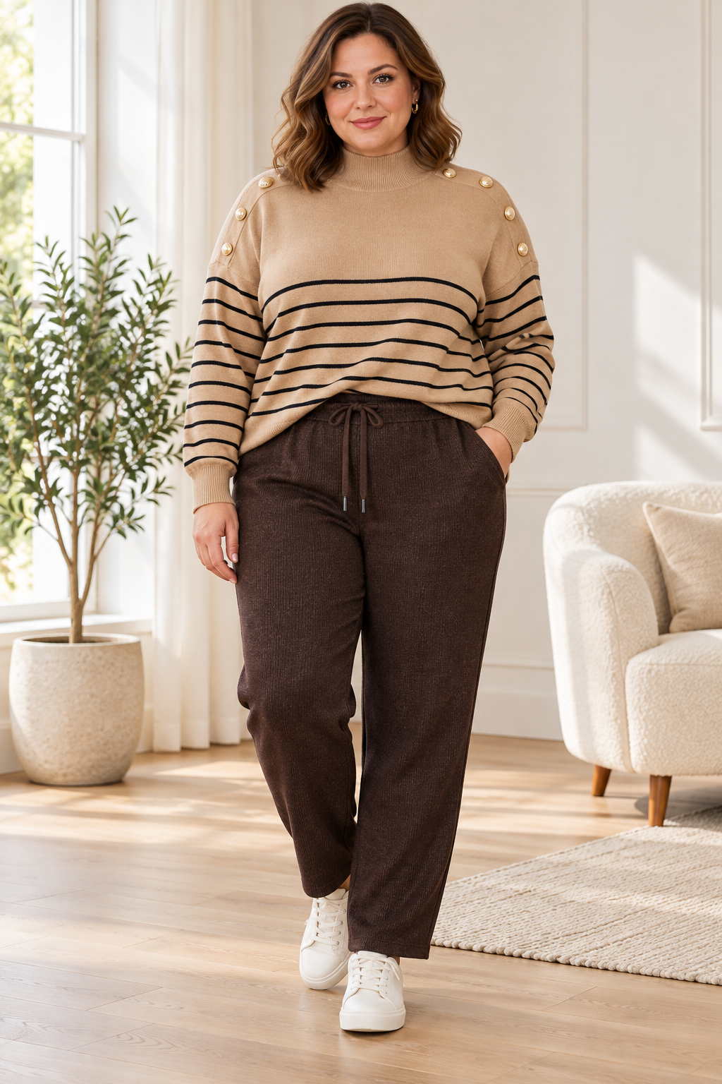 Plus size thermo nadrág puha bundabéléssel (2XL-5XL)