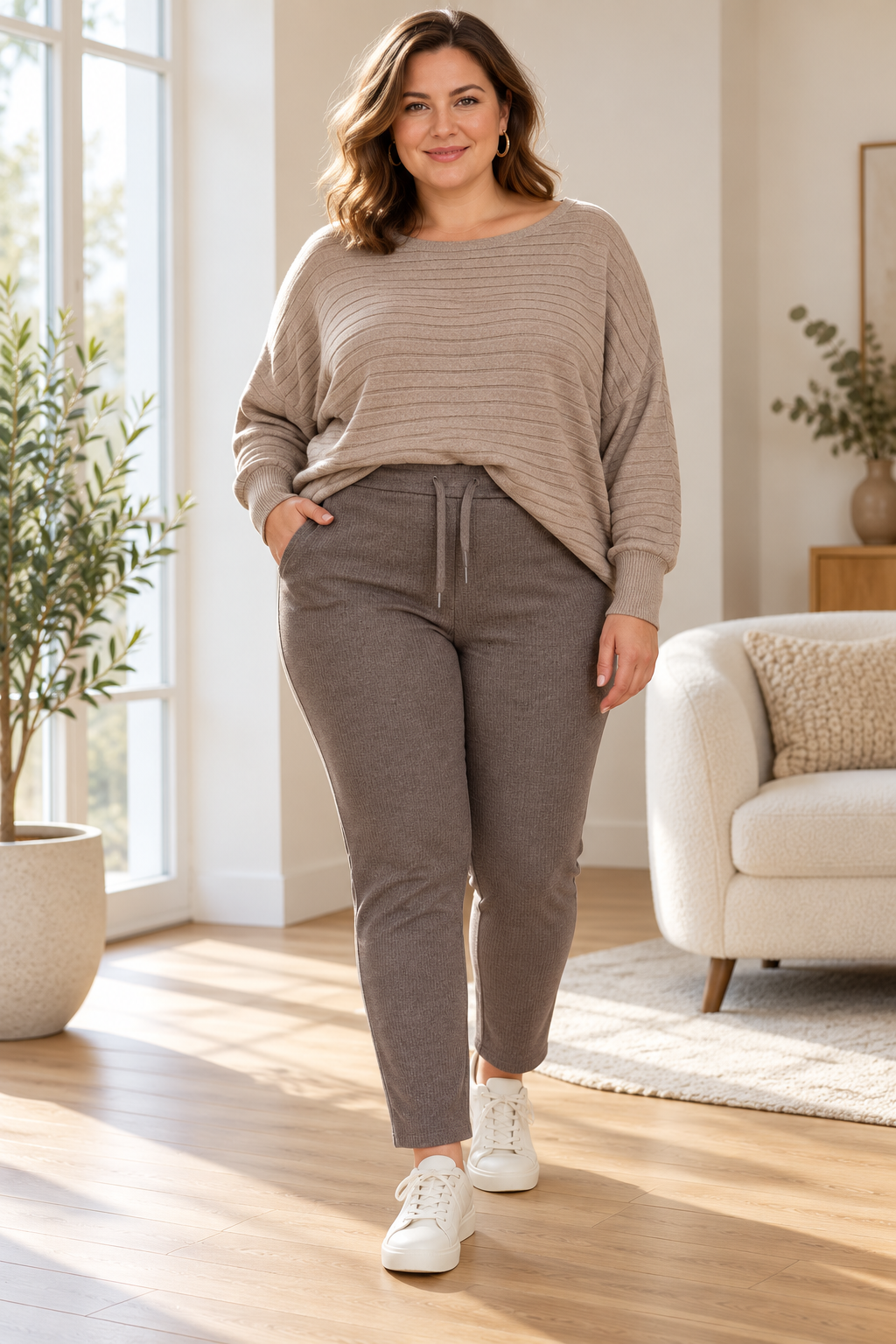 Plus size thermo nadrág puha bundabéléssel (2XL-5XL)
