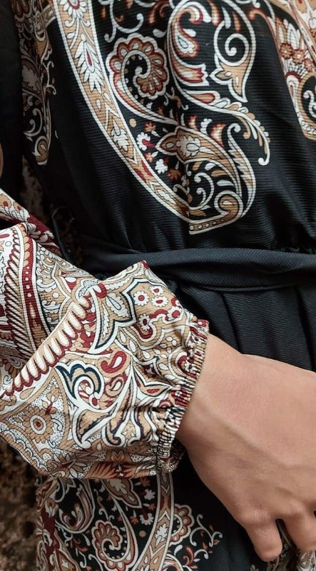 Mintás selyem női ruha