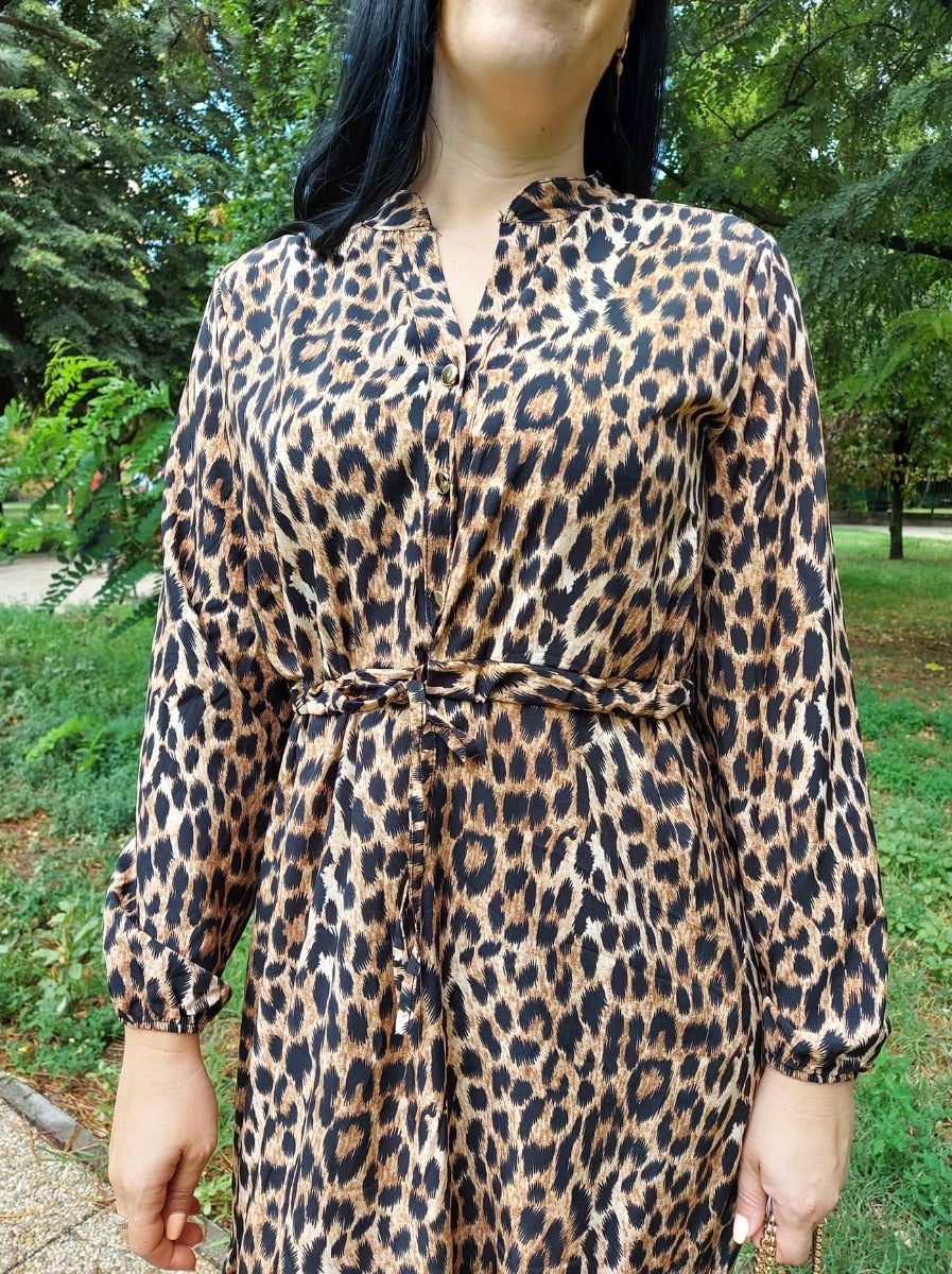 SISI leopárd mintás női ruha