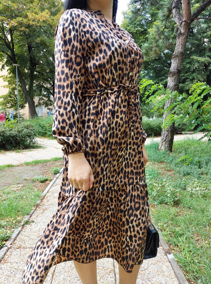 SISI leopárd mintás női ruha