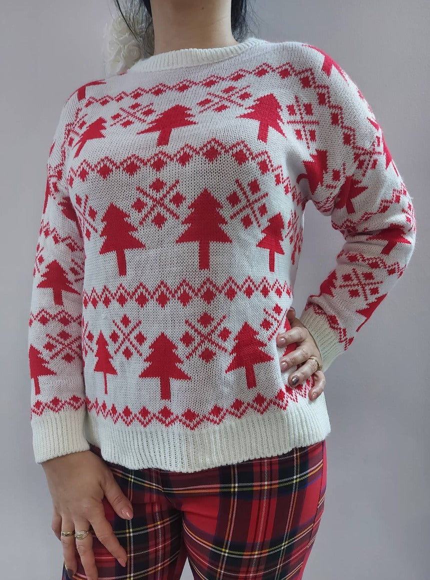 Christmas mintás női kötött pulóver