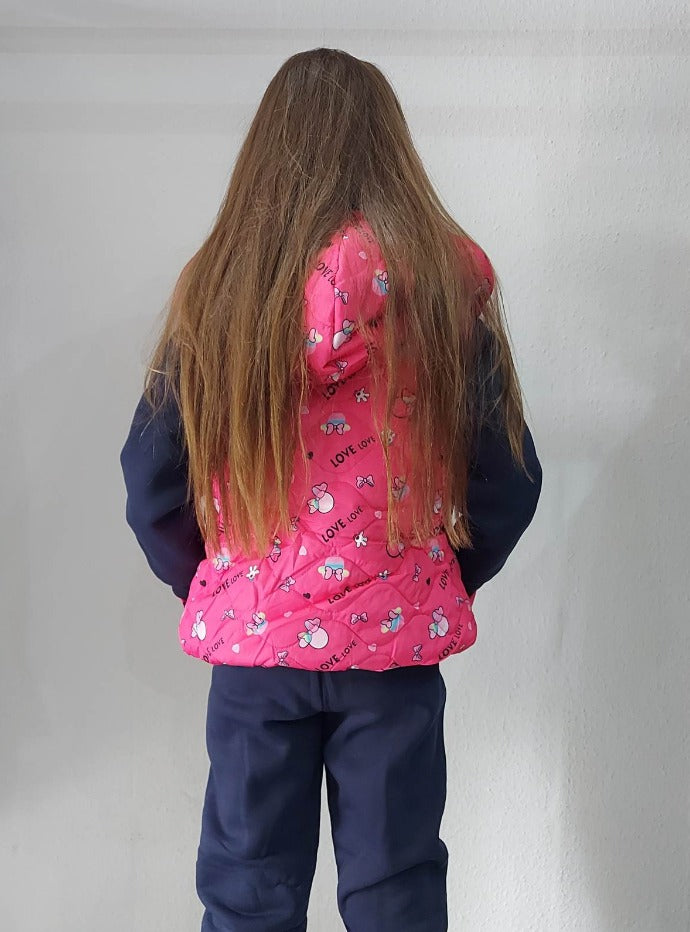 Átmeneti lány mellény- Pink/ Minnie nyomott mintával