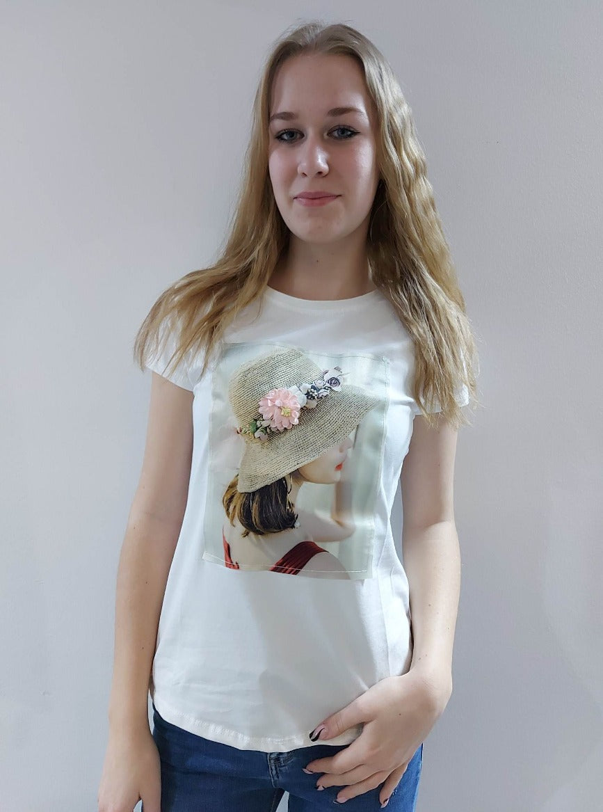 PETRA nyomott mintás női póló