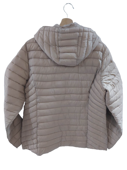 Nagy méretezésű női steppelt kabát-Bézs