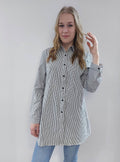 Hosszított csíkos női ing-Plus size