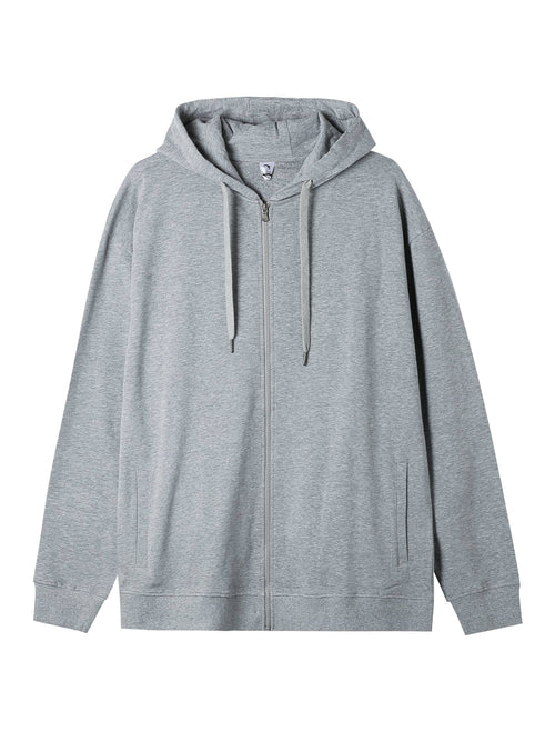 Férfi kapucnis szabadidőfelső, szürke-Plus size (3XL-6XL)