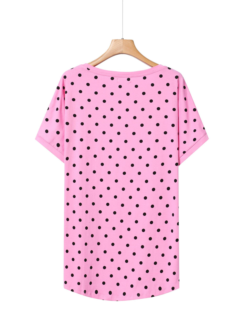 Pöttyös nyomott mintás női póló-Plus size
